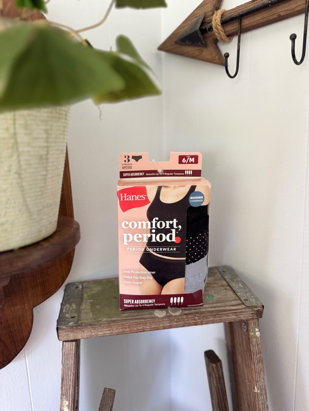 💕 NWT Hanes Comfort, Period™ Period Underwear 3-Pack Size M